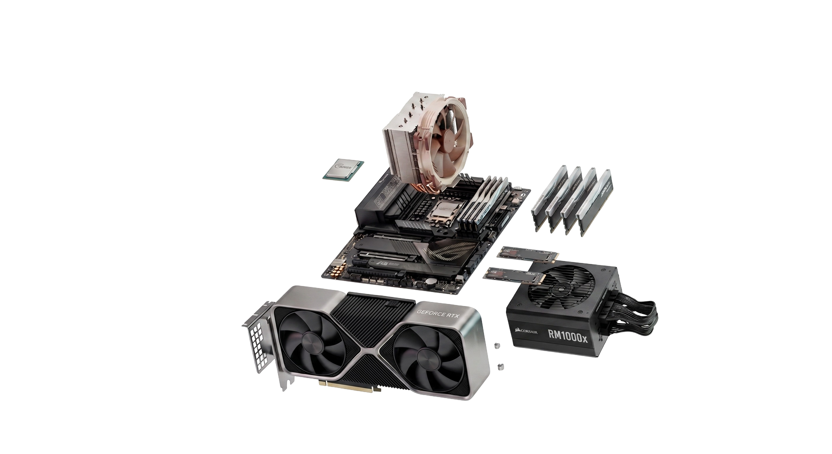 Premium custom computer hardware components transparent